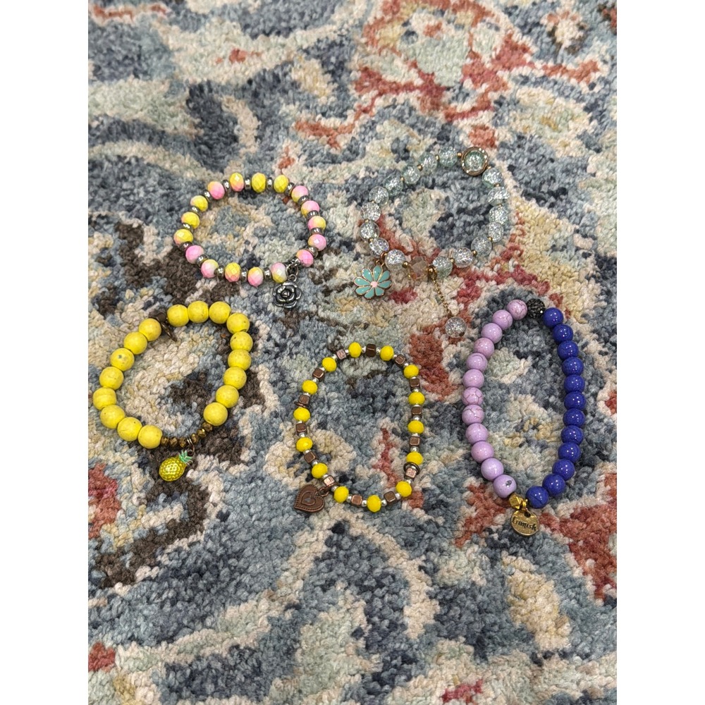 Bracelet Set Women Multicolor Beaded Charm Boho